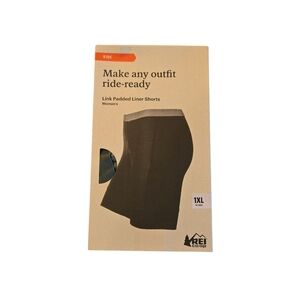 REI Co-op Link Padded Liner Cycling Shorts 1X Green Floral Print